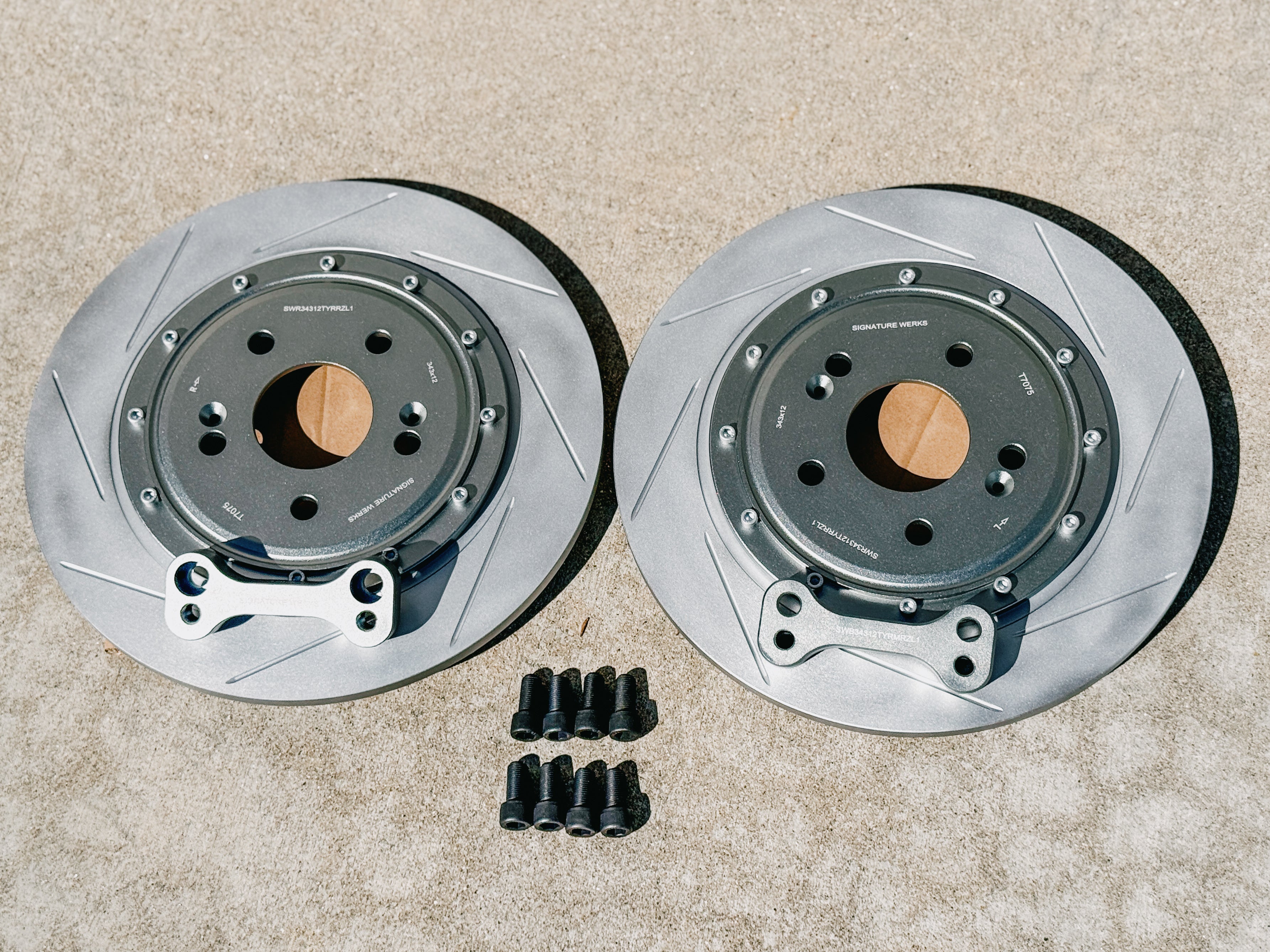 Signature Werks 2-piece 343X12 Rotors Larger Rear Pair For TYPE R FK8 ...